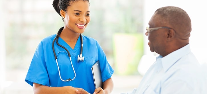 nurse talking with a patient