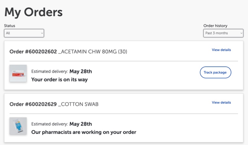 How to view your previous orders 