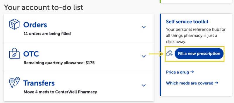 A screenshot of your account dashboard