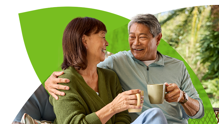 Couple enjoying a cup of coffee