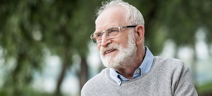 Older gentleman satisfied after setting preferences