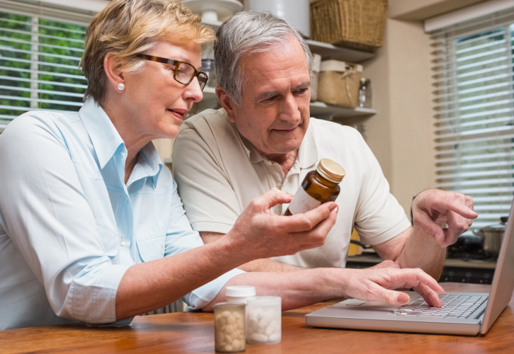 couple refilling medication online